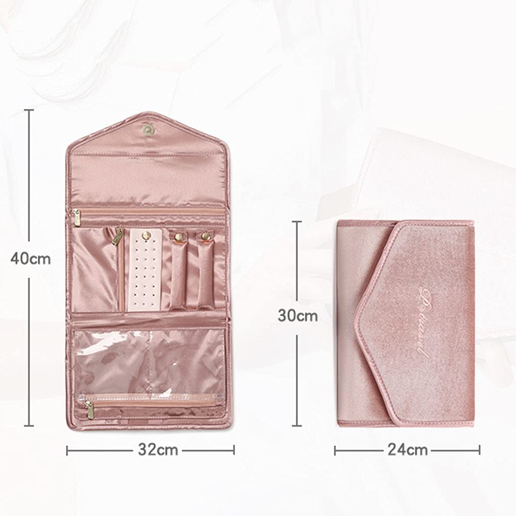 MIRKUZI Boîte à Bijoux De Voyage 1 Pièce - Sac Rangement Rouleau Pour Bagues, Boucles D'Oreilles, Colliers
