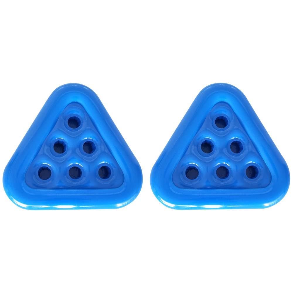 Inflatable Pool Cup Holder, Thickened Inflatable Drink Cup Holder, Triangle Floating Drink Tray with 6 Holes, Water Beverage Holders for Hot Tub, Bar, Beach & Swimming Pool, Party Supplies (2pcs)
