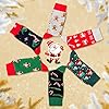 BISOUSOX Calze di Natale Uomo Donna 6 pairs Christmas Socks Regalo di Natale in Cotone Calzini con Renna di Babbo Natale con Omino di pan di Zenzero Multicolor 39-46 #5