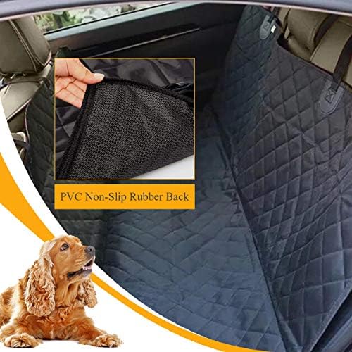 Dog Car Seat Covers With Side Flap, Non Slip|Waterproof Pet Travel Hammock Car Seat Protector, Durable and Machine Washable Pet Seat Covers for Cars Trucks SUVs (Black)