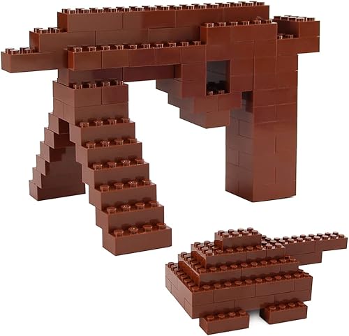 Miniatura 5 de Feleph Ladrillos de 2 x 4, 320 piezas de color marrón rojizo, kit de construcción creativo, bloques clásicos, accesorios de juguete compatibles con