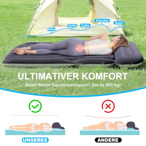 KMZ SUV Luftmatratze mit 2 Kissen – Dickere und Beflockung Auto-Bett – Bewegliche Reisen Matratze für Camping & Outdoor… – Ansicht 4