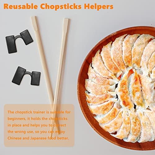 ALLY-MAGIC Training Chopstick Hinges 5 Pcs Reusable Chopsticks Helpers Practice Chinese Chop Stick for Children, Adults, Beginners Y4-KZFZQ (Black)