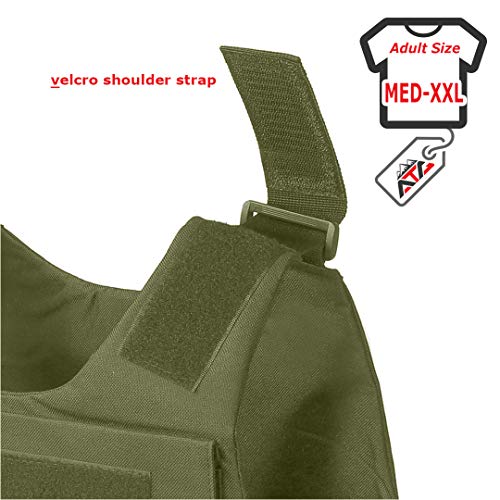 Wartechgears Discreet Vest Med-2Xl 10"X12" Fully Adjustable Law Enforcement Trainer Weight (Green) #TOP5