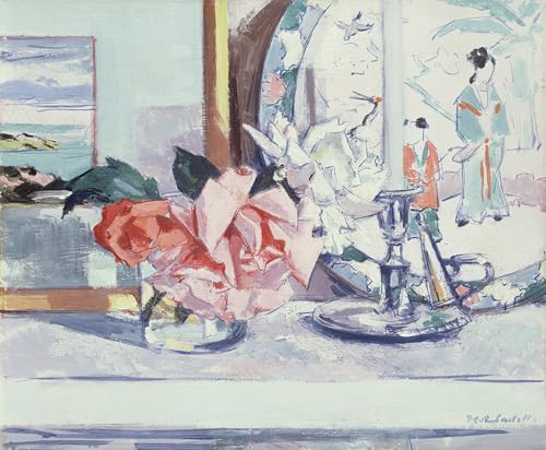 Nature Morte Roses de Cadell Impression d'Art Vintage pour Décoration Chambre Apaisante
