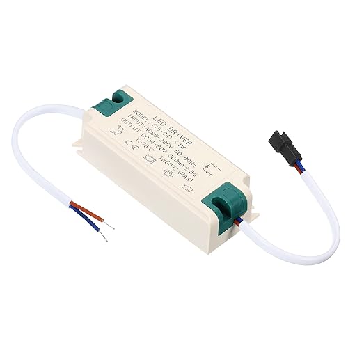 PATIKIL Controlador LED de 18-24W 300mA, paquete de 2 salidas de CA 85-265V 54-80V DC Conector macho de corriente constante transformador