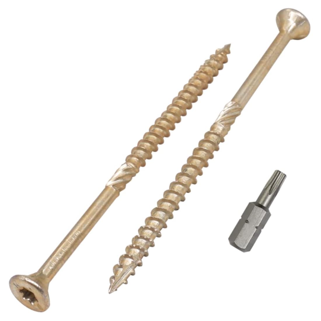 SKIR'CO (Pack of 50 pcs) Universal Zinc Plated Steel 5.0 x 90 mm Yellow Wood Screws, Countersunk Head, Torx Head, Type 17
