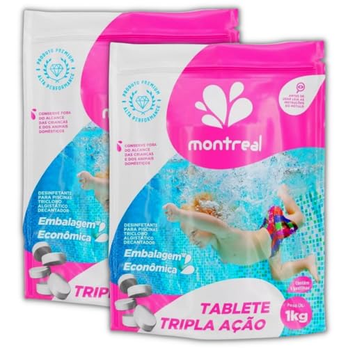 Kit 10 Pastilhas Tabletes Cloro 200g Tripla Ação P/Piscina