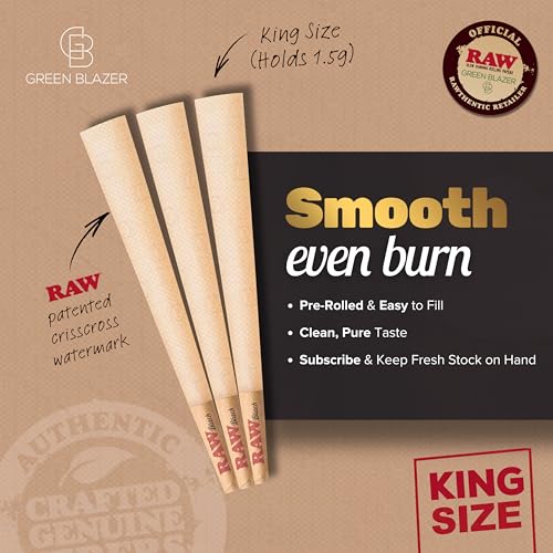 RAW Cones Black King Size: 50 Pack - Translucent, Extra Fine Pre Rolled Cones & Tips, Patented Slow Burn, All Natural RAWthentic, 109mm - Image 5