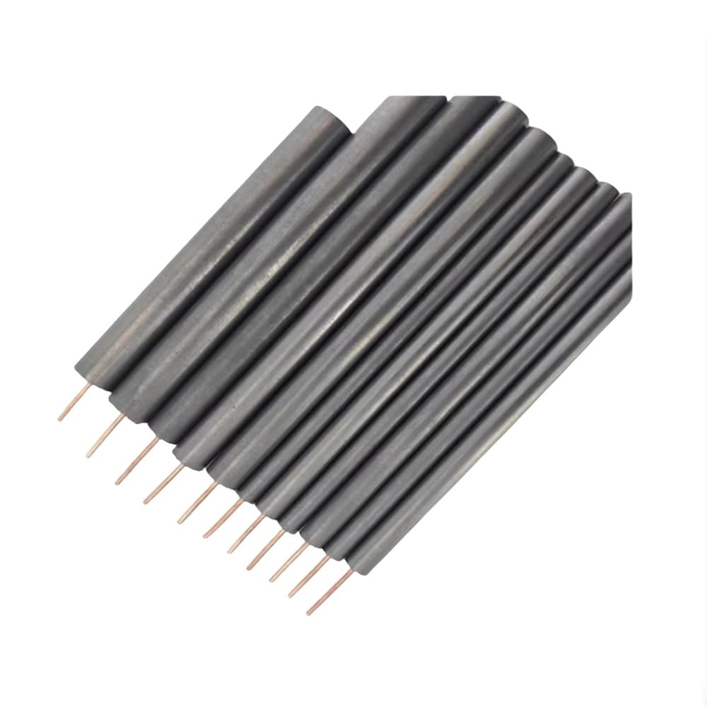 Electrodo de varilla de grafito de alta pureza de 2 piezas con alambre de cobre for experimentos electrolíticos(13x100mm)