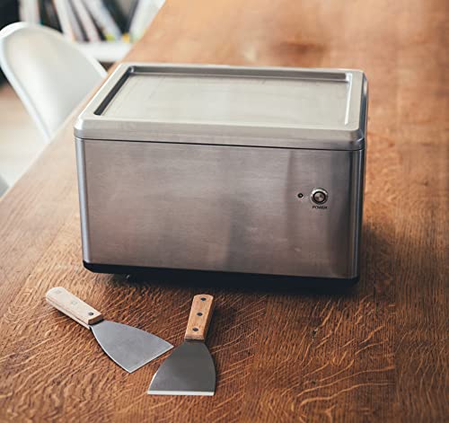 Foto von Zoomyo Rolleis-Maschine, Eismaschine mit Eisplatte zum Eis machen, leckere Ice Cream Rolls mit Eis Maker in nur 3 Minuten, Bedienung über eine Taste, inkl. 2 Metallspachteln