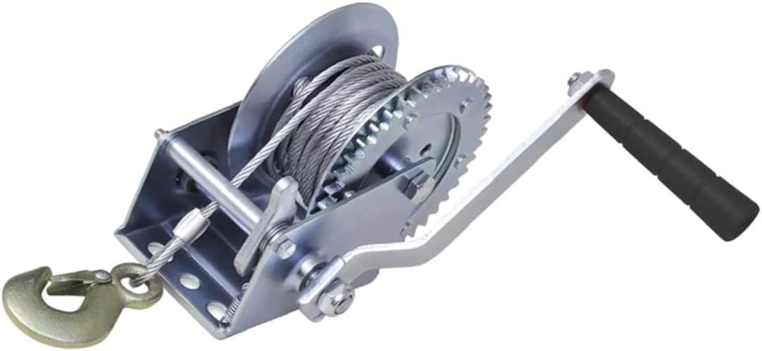 Cabilock Hand Winch with 10m Steel Wire Rope 3500lbs Heavy Duty Boat Trailer Winch for Car, ATV, and Marine Towing Applications