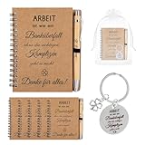6er Set Abschiedsgeschenke Kollegen Dankeschön Geschenke für Männer, Ruhestand Geschenk Kollegin Notizbuch mit Stift und Schlüsselanhänger, Kleines Dankeschön Geschenk Abschiedsgeschenk Kollegin