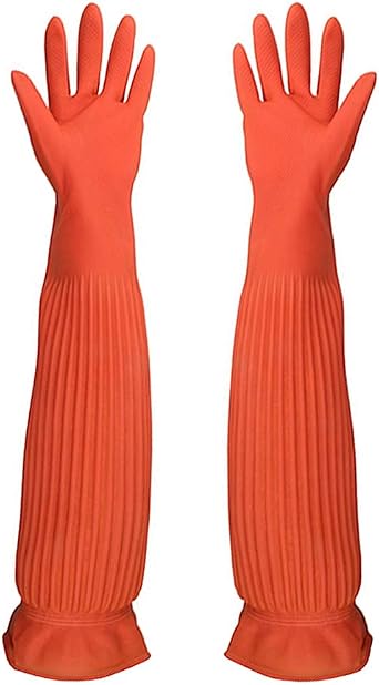 Wholesale Reusable Waterproof Household Gloves Cleaning Long Glove Kitchen Natural Rubber Living Wash Gloves