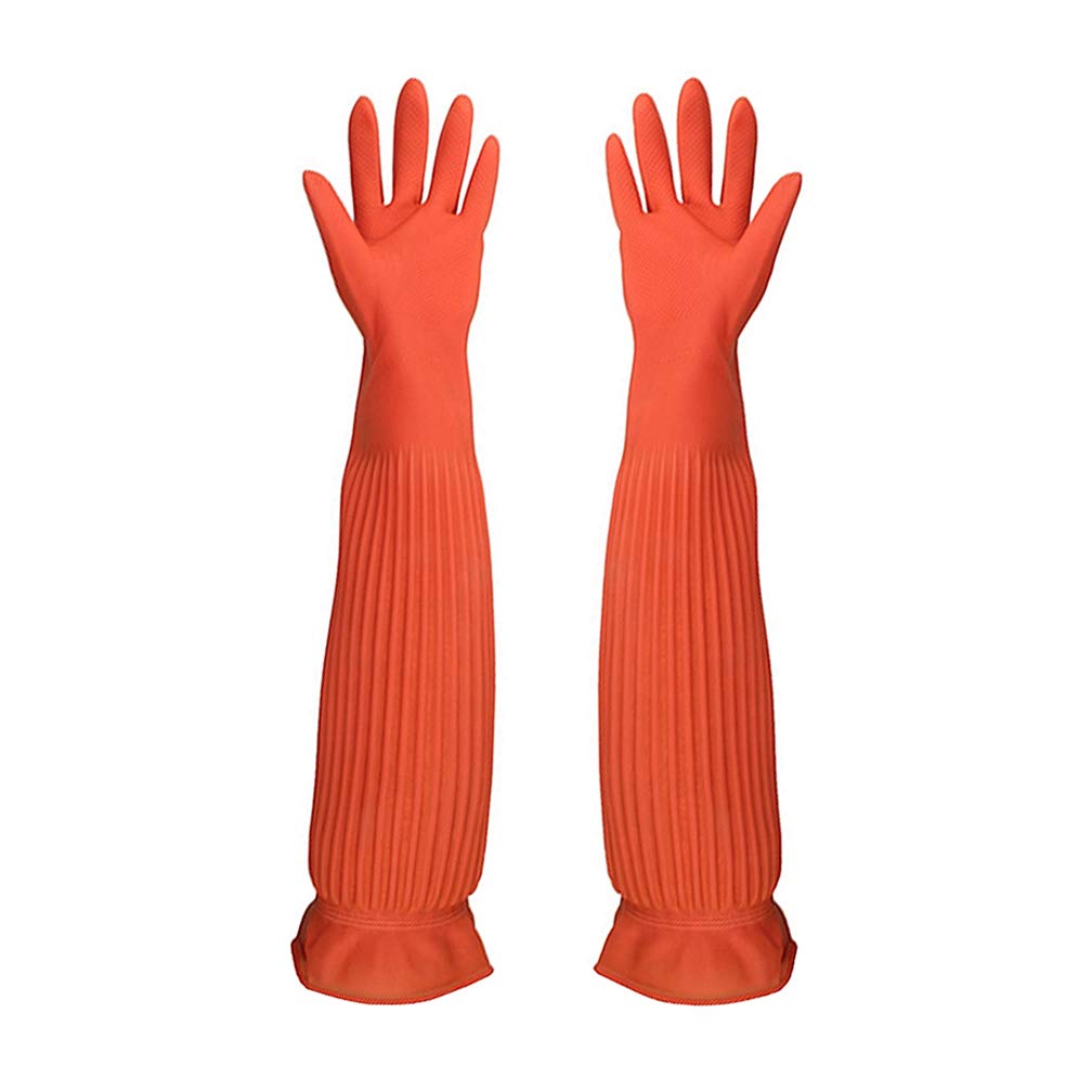 Wholesale Reusable Waterproof Household Gloves Cleaning Long Glove Kitchen Natural Rubber Living Wash Gloves