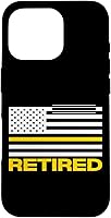 Vista 20 de iPhone 16 911 Police Dispatcher Gift Retired Thin Gold Line Flag Life Case