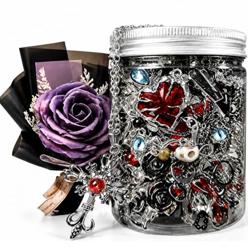 Mystery Jewelry Jar Set,50-55 PCS Surprise Y2K Gothic Mystery Jewelry Box for Women,Gift Set(Gothic Witch Punk Necklace,Earrings, Rings,bracelets),Exclusive Fashion Gift for Her