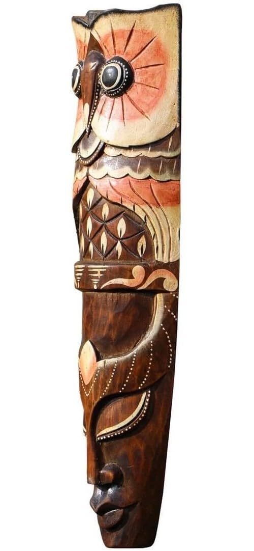 Maschera Bumbo In Legno Bali - Maschera Da Parete, Scelta 50 Cm O 100 Cm