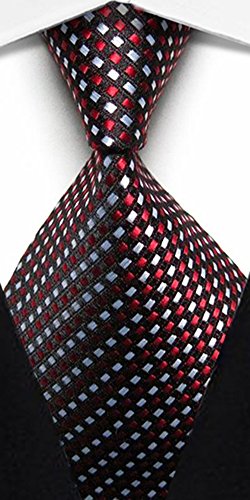 Wehug Lot 6 PCS Men's Classic Valentine Ties Silk Red Tie Woven Necktie Jacquard Neck Ties For Men style025