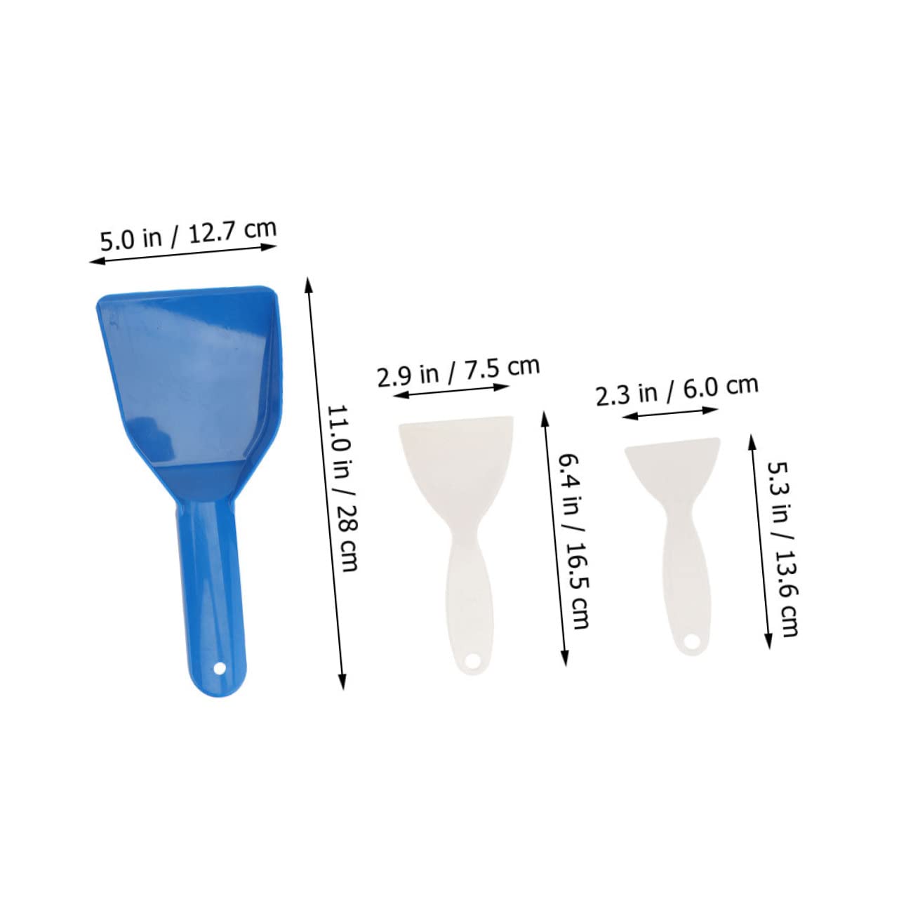 FUNOMOCYA 6pcs Deicing Shovel Plastic Freezer Scraper Cleaning Tools Deicing Scoops Freezer Ice Remover Shovel Windshield Ice Scraper for Refrigerator Vehicle Snow Shovel Handheld