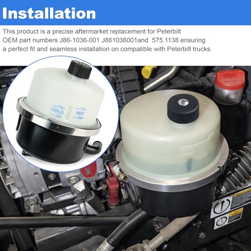 Jetuplusllc Power Steering Reservoir Compatible with Peterbilt Trucks Replaces J86-1036-001 J861036001 575.1138 by Jetuplusllc - Image 4