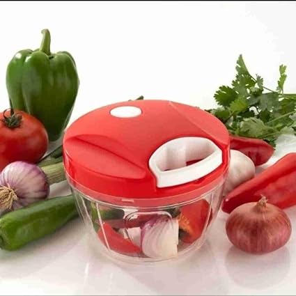 Unbreakable Manual Quick Dori Chopper Cum Beater | 450 ML | Assorted Color | (Red)