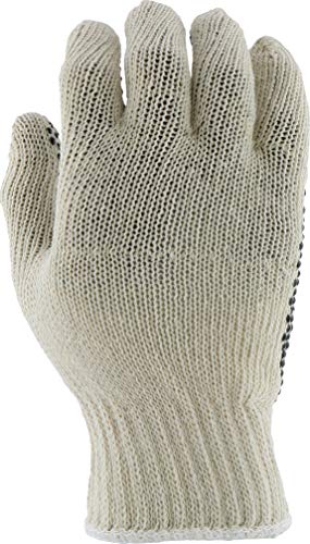 West Chester 708Sk Pvc Dotted String Knit Gloves – Standard [Pack Of 12], Wing Thumb, Rib Knit Wrist, Tiger Paw Design #TOP5