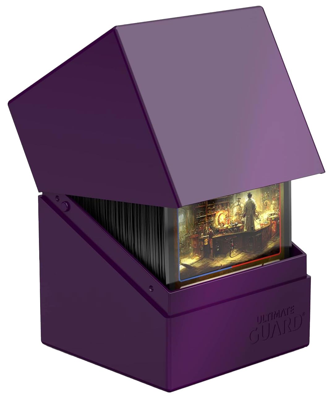 Ultimate Guard Boulder Solid 100+, Deck Case for 100 Double-Sleeved TCG Cards, Purple, Secure & Durable Storage for Trading Card Games, No Transparency