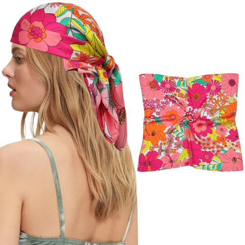 AWAYTR Mulberry Silk Scarf for Women - 27 IN Pure Silk Hair Scarves with Gift Pack