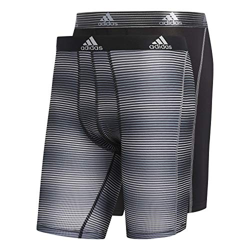 adidas Men's Sport Performance Midway Underwear (2-Pack), Sundown Black Black/Grey, X-LARGE