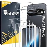 letosan 3 Pack for Google Pixel 11 Pro XL Screen Protector Tempered Glass + 3 Pack Camera Lens Protector, Military Grade Shatterproof, 9H Hardness, Fingerprint Unlock,Case Friendly 6.8 Inch