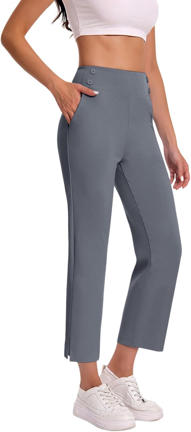 Capri Pants for Women Stretch High Waisted Crop Office Work Pants Summer Casual Capris Slacks Yoga Dress Pant
