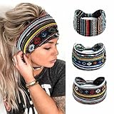 La diadema bohemia para mujer mide aproximadamente 25 x 15 cm. 3 colores y patrones diferentes disponibles para que elijas.