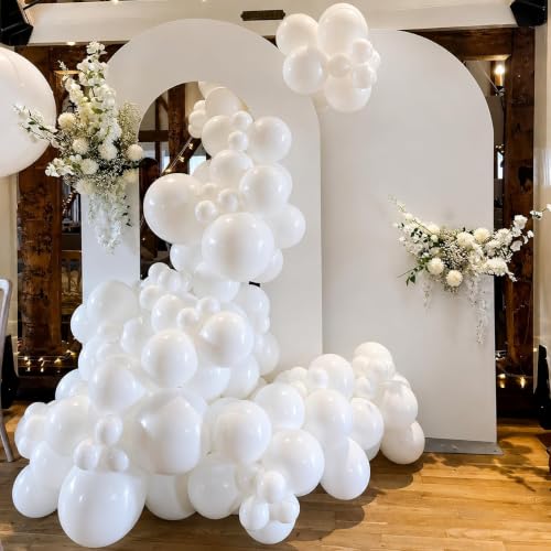 Image of Togvu White Balloons, 50Pack 5 Inch Small Mini Matte White Latex Party Balloons for Wedding Engagement Bridal Baby Shower Anniversary Decorations Supplies