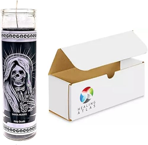 Miniatura 1 de HEALING ATLAS - Vela en tarro de cristal espiritual - Cera de parafina sin perfume - 96 horas de combustión - Uso en rituales religiosos - Práctica