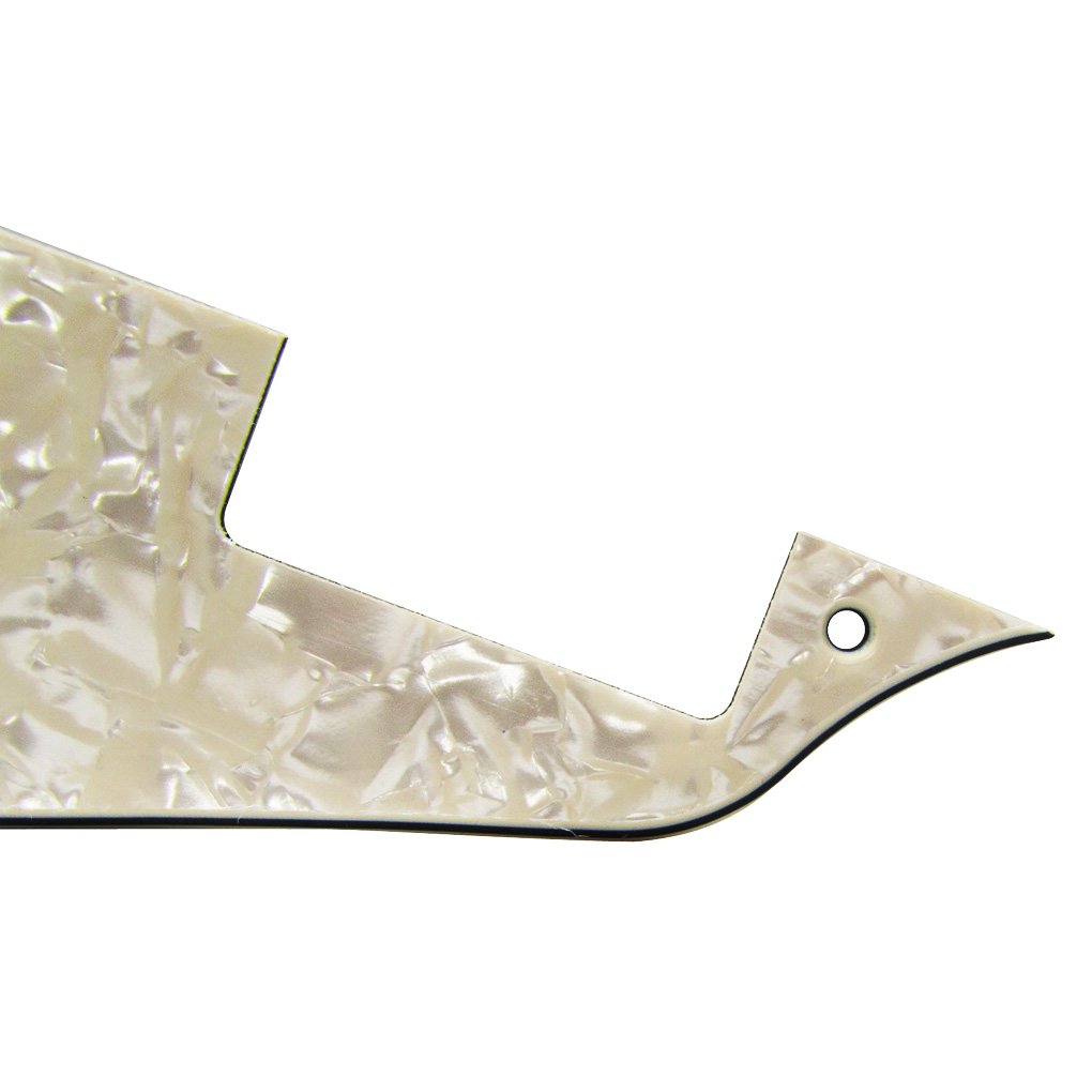 FLEOR LP Pickguard with Chrome Bracket for GB LP Style Guitar Replacement Aged Pearl 4Ply - Image 4