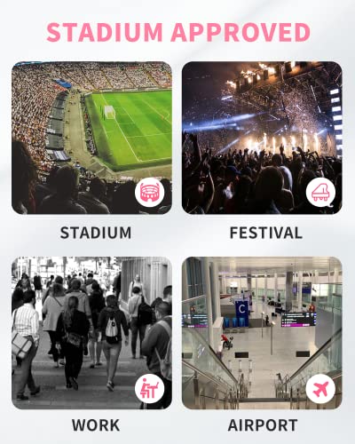 Vorspack Clear Bag Stadium Approved - PVC Clear Purse Crossbody Bag with Front Pocket for Concerts Sports Festivals - Pink