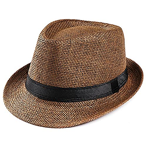 Yeehliny Unisex Panama Strohhut - Strand und Sommer Hut für Damen/Herren - Jazz Traveller Outdoor