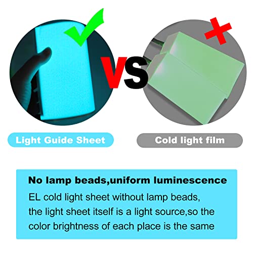 Image of El Panel Backlight 8.2 x 5.9 Inches Electroluminescent El Sheet Panel Light Diy El Cuttable Backlight Paper Lamplamp Sheet Neon for Cosplay Party Decoration Luminous Piece(blue Light) (Blue)