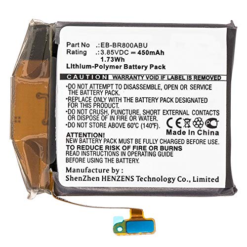 Synergy Digital Smartwatch Battery, Compatible with Samsung Galaxy Watch 46mm Smartwatch, (Li-Pol, 3.85, 450mAh) Ultra High Capacity, Replacement for Samsung EB-BR800ABU, GH43-04855A Battery