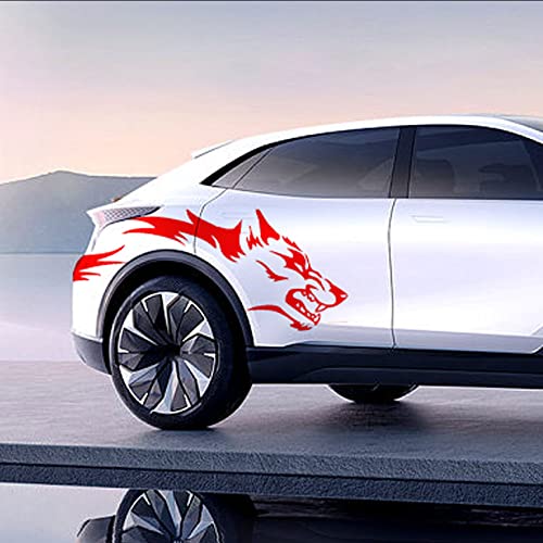 2 adesivi per auto Running-Wolf moda vinile