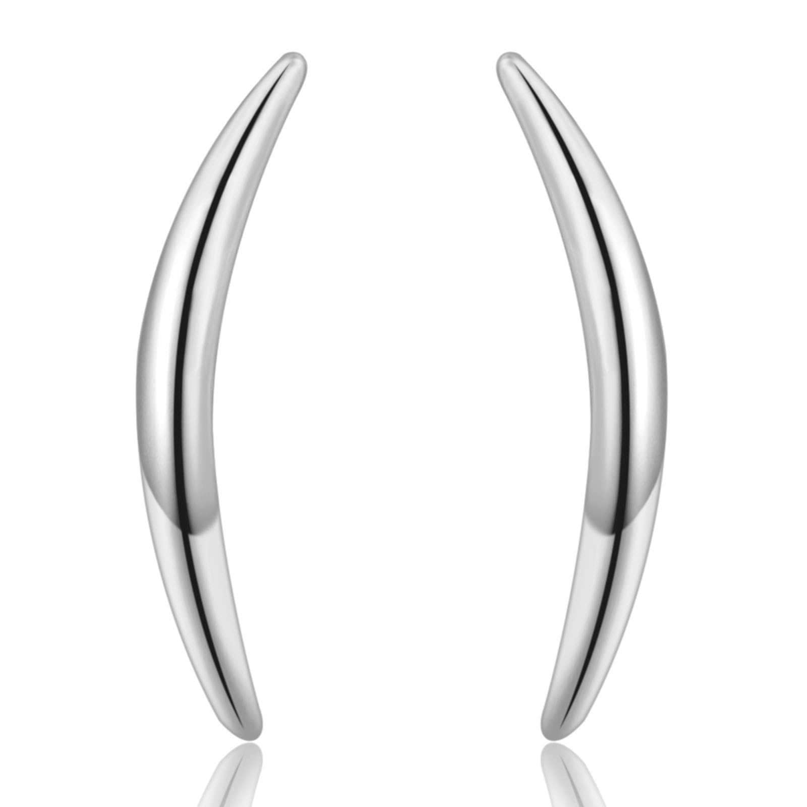 WOVEE Zarte Mondsichel Ohrstecker Mini Halbmond Ohrringe Mond Schlichte Stecker Silber Gold Damen Schmuck Geschenke