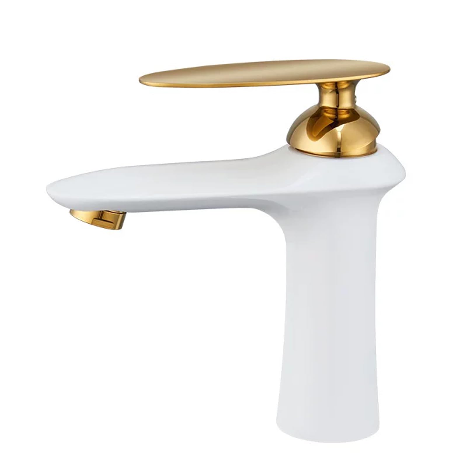 JRUIA White Kitchen Faucet, Basin Mixer Tap, Hot And Cold Water Supply, Zinc Alloy Material, Water Supply Pipe Included,A