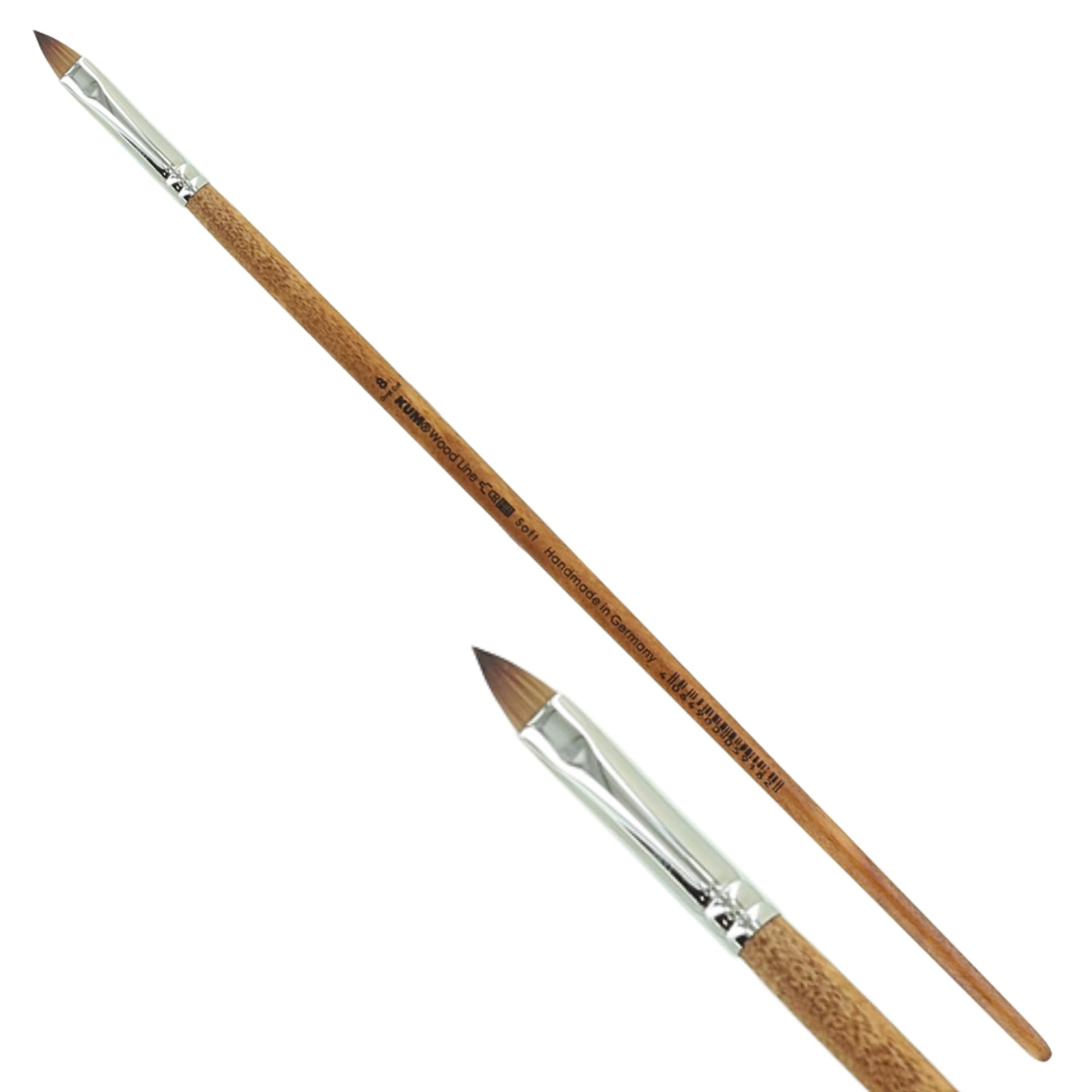 KUM 5126511 Acrylic and Oil Brush Wood Line Cat Tongue Size 8 for Artists Artist Brushes Art Supplies