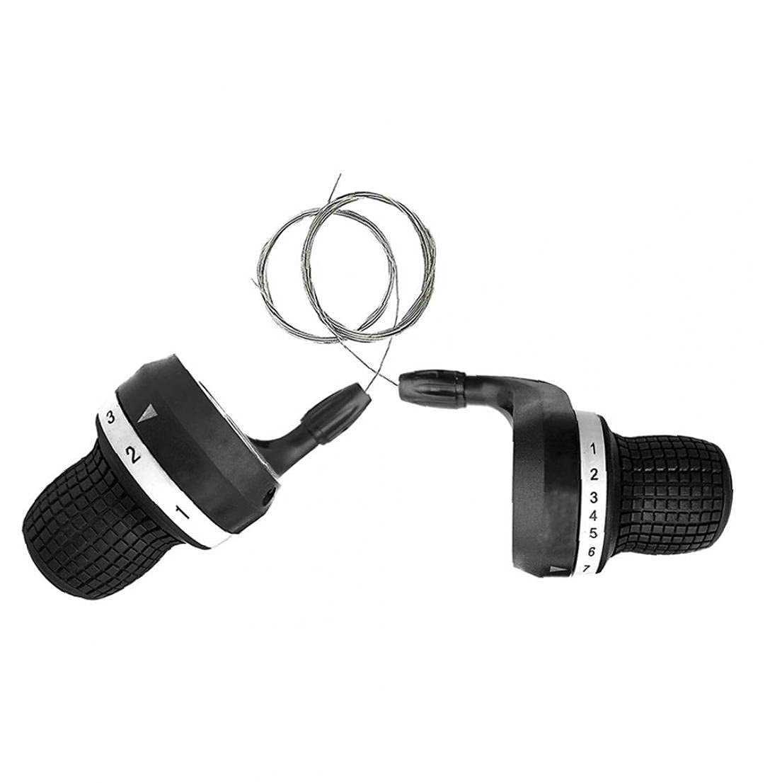 Poignées De Vitesse (shifters) Vélo 3x7 Vitesses - Paire Avec Poignées Caoutchouc, Pour VTT