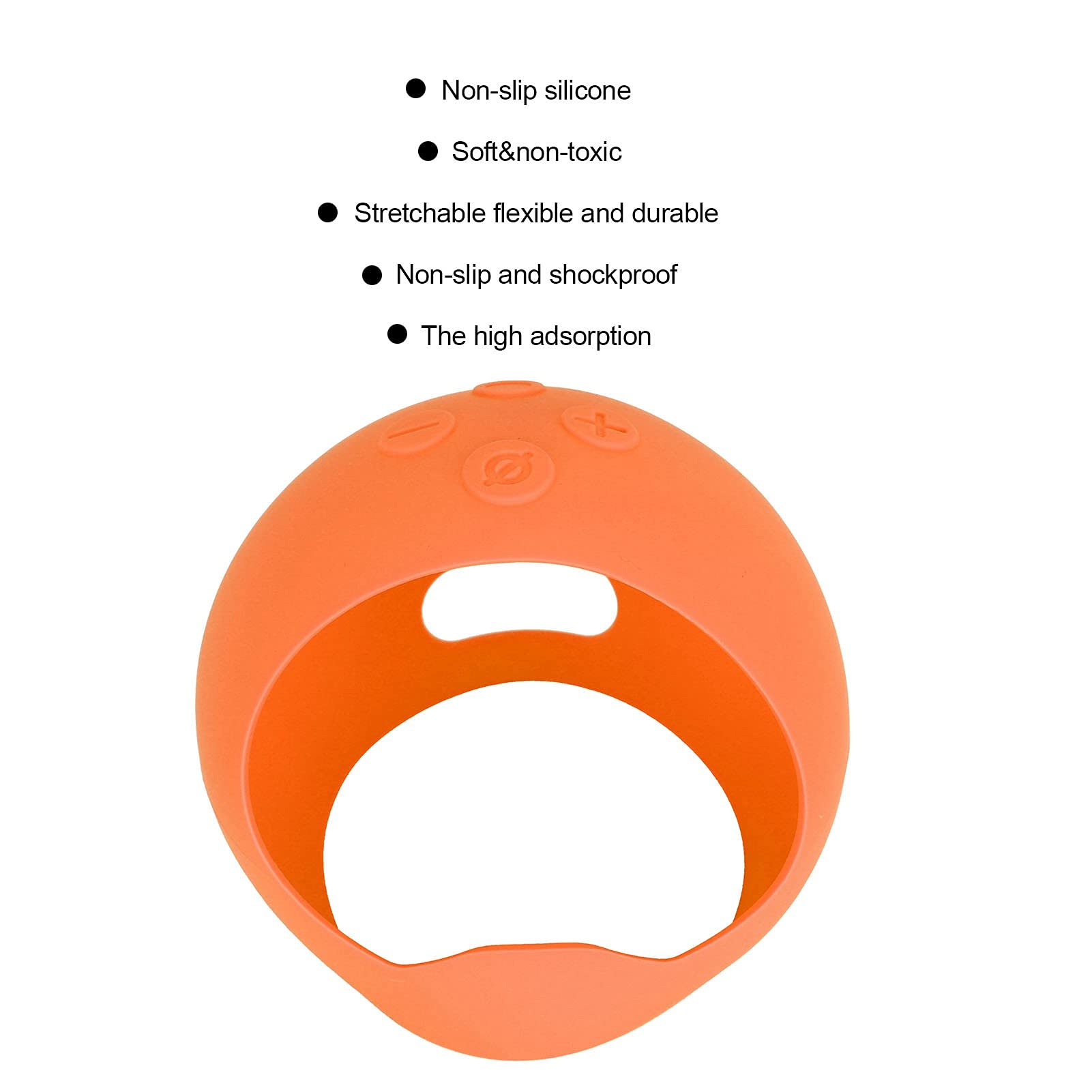 Gavigain Smart Speaker Silicone Case, Light Antislip Shockproof Dustproof Smart Speaker Protective Cover Soft Silicone Protective Case for Dot 4 (Orange)