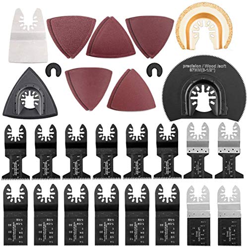 72 Pcs Assorted Oscillating Saw Blades,Premium Multitool Blades Kit for Quick Release Wood Metal Plastic Saw Blades Fit Dewalt Milwaukee Fein Makita Bosch Rigid Rayobi Craftman