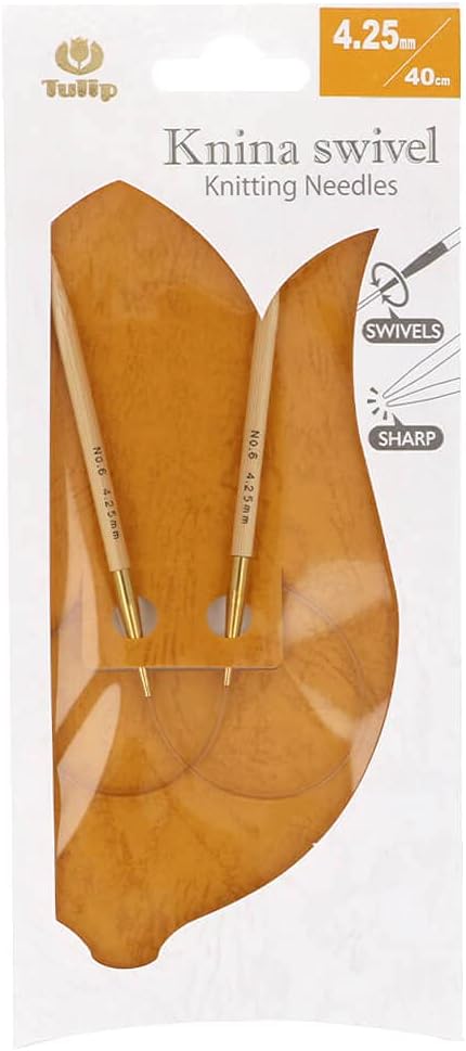Tulip Knitting Needles, Bamboo, Beige, 40 cm x 4.25 mm