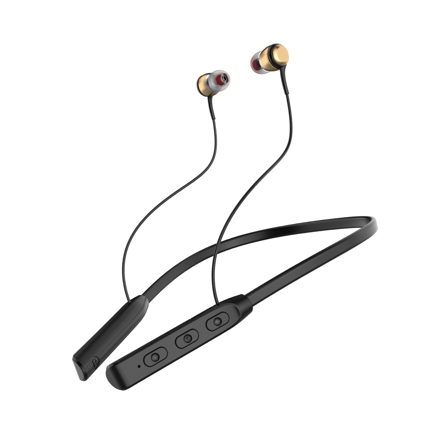 BeLL BLBHS153 Bluetooth 5 Wireless in Ear Earphone Headset with Super deep bass & Mic,24H Play Time, Stereo Sound & Magnetic Earbuds & Active Noise Cancellation Neckband (BLBHS153-Gold)