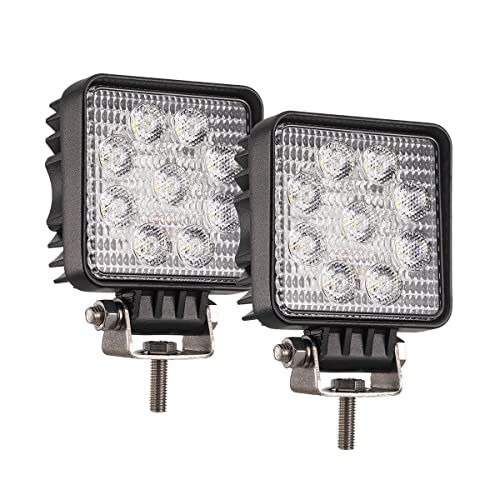 Amazon.co.jp: 小型LED作業灯 27W 角形 広角タイプ 明るいLEDワーク